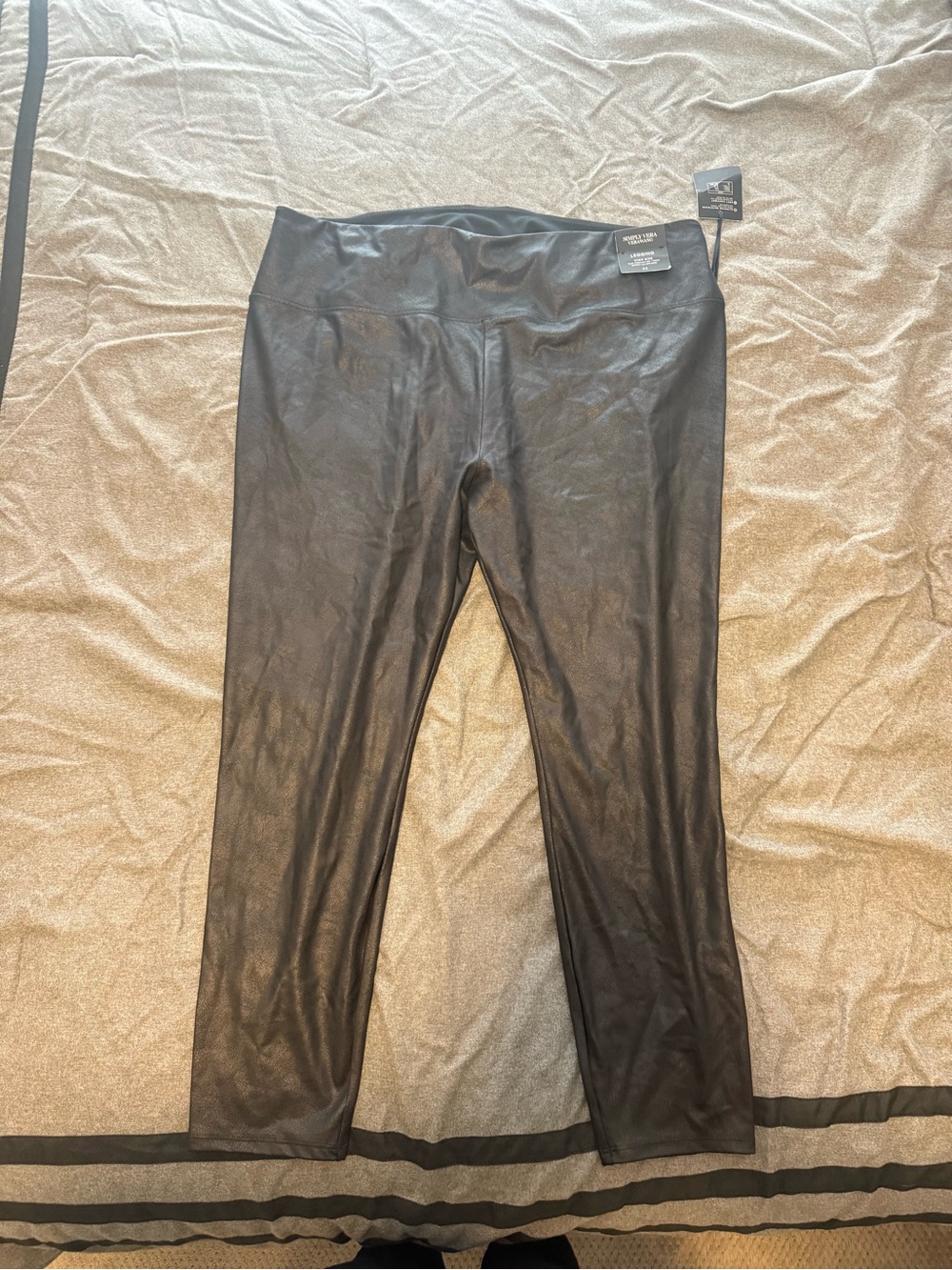 Simply Vera Vera Wang Black Faux-Leather Jeggings